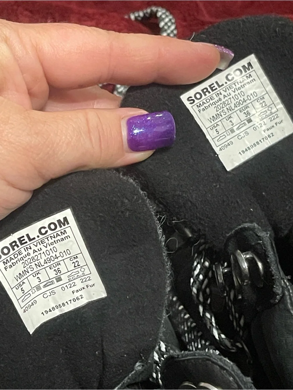 Sorel  Black and White Lace-Up Waterproof Winter Boots